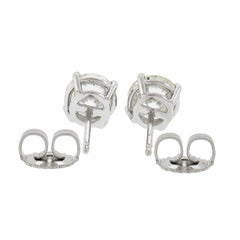 NEW Classic Platinum 2.03ctw GIA 4-Prong Round Brilliant Diamond Stud Earrings