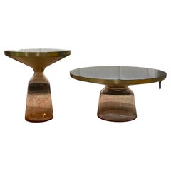 NEW ClassiCon Set of Two Bell Rose Glass Tables by Sebastian Herkner