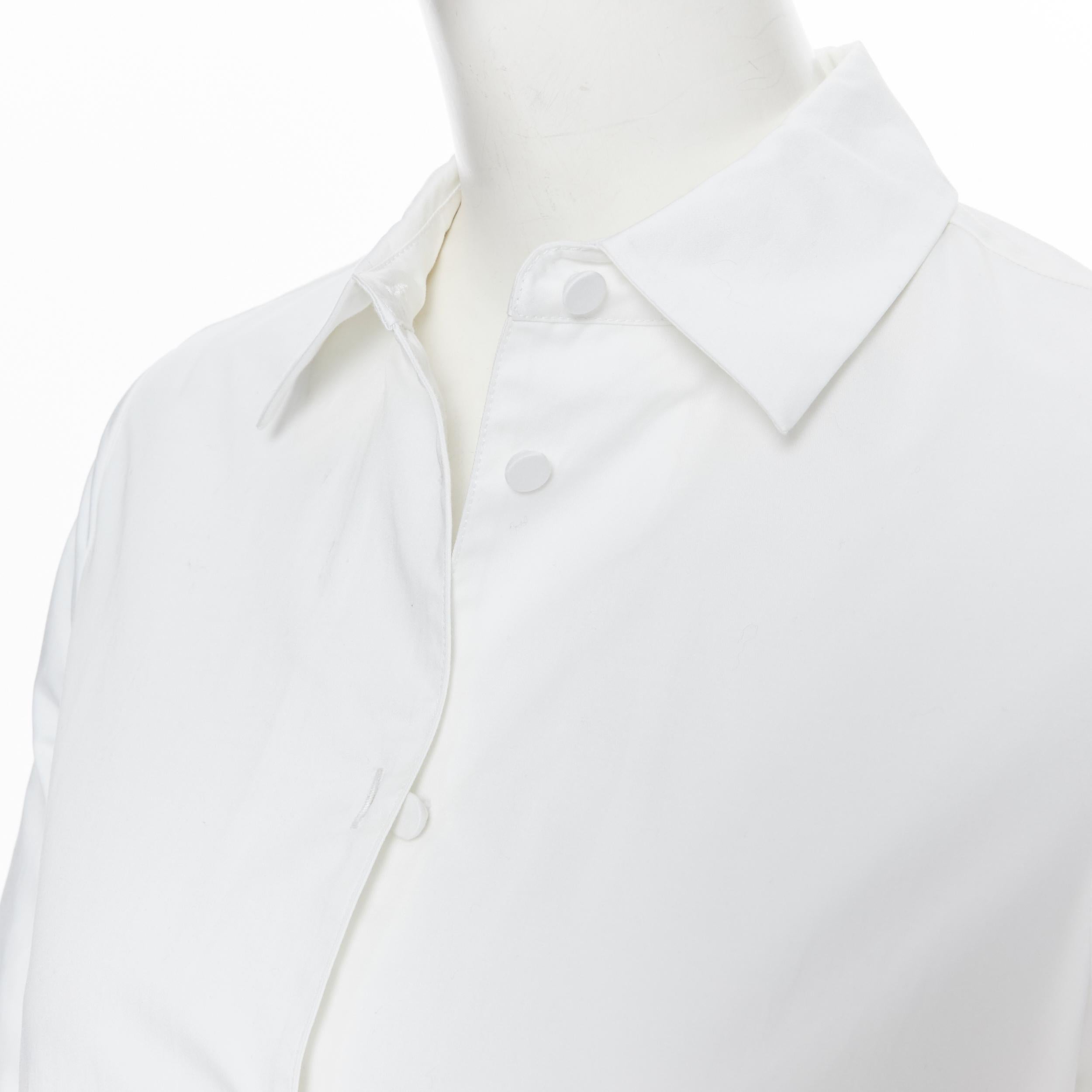 new CO COLLECTION ESSENTIALS white cotton tiered flared hem shirt top  XS 3