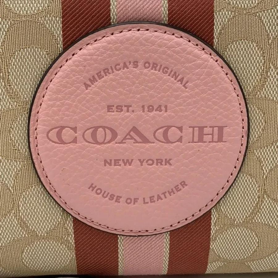 NEW Coach Beige Dempsey Boxy Cosmetic Case 20 Jacquard Pouch Clutch Bag For Sale 6
