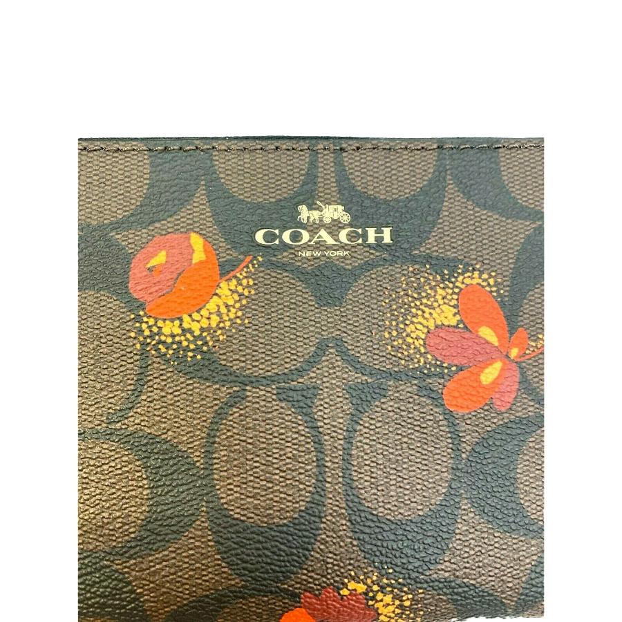 NEW Coach Black Corner Zip Wristlet Floral Monogram Signature Canvas Clutch Bag For Sale 1