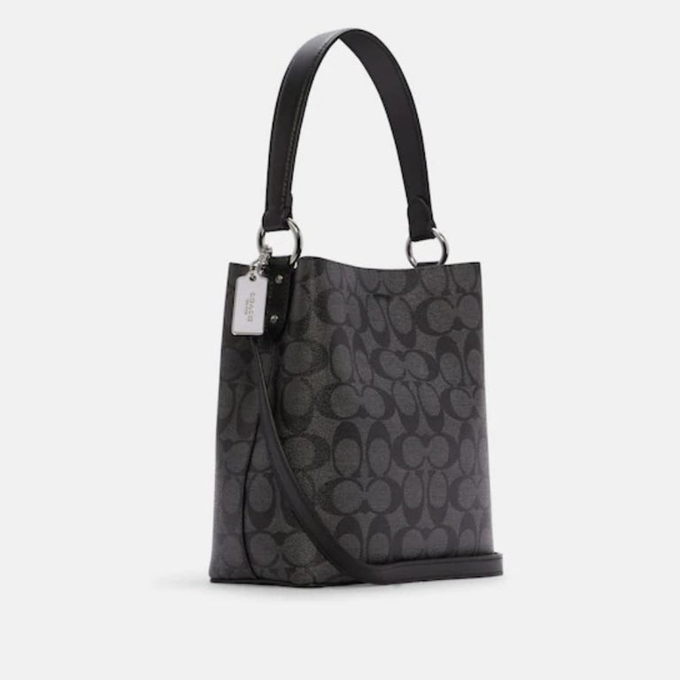 NEW Coach Black Small Town Monogram Canvas Bucket Bag Crossbody Bag For  Sale at 1stDibs