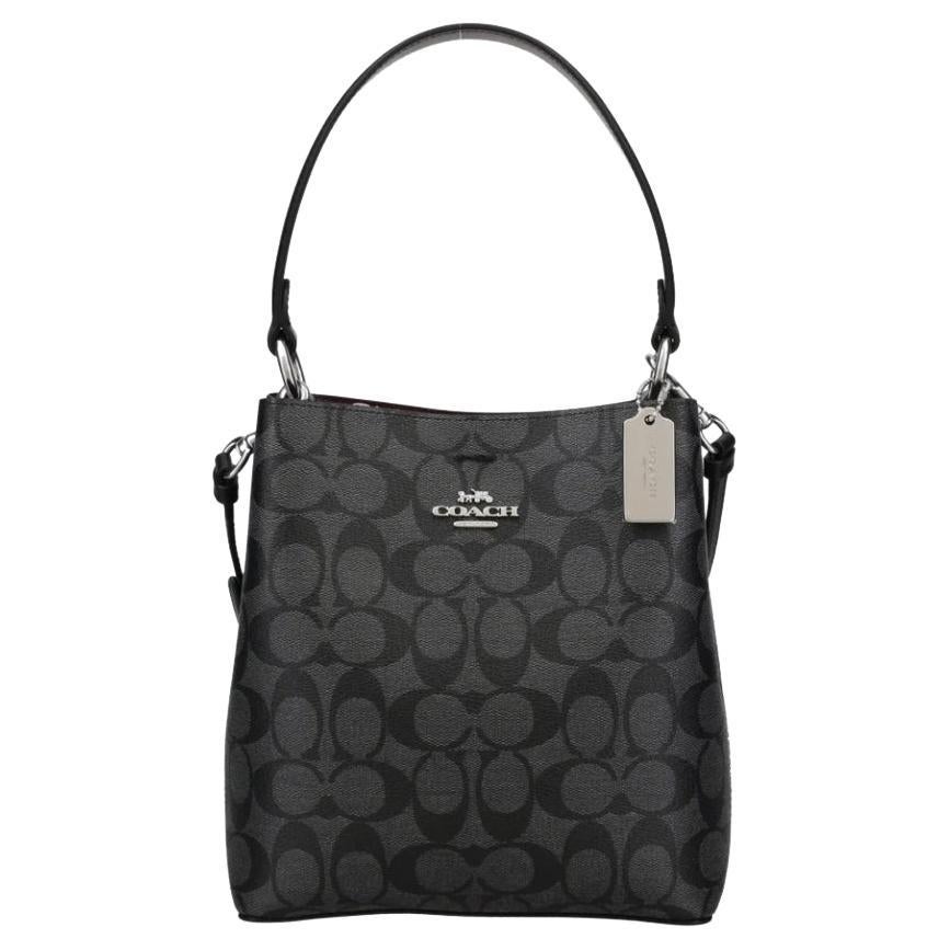 NEW Coach Black Small Town Monogram Canvas Bucket Bag Crossbody Bag For  Sale at 1stDibs