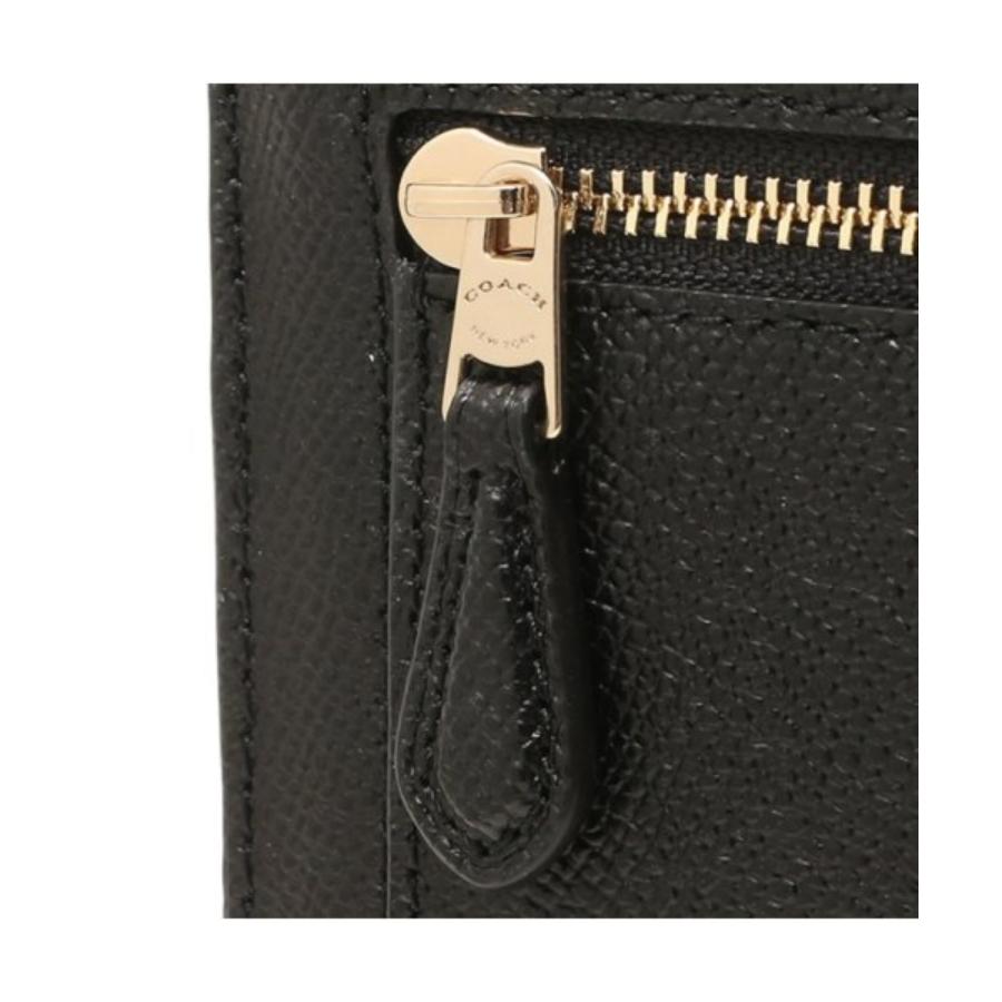 NEW Coach Black Travel Crossgrain Leather Envelope Wallet Clutch Bag For Sale 3