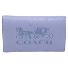 NEW Coach Blue Anna Foldover Leather Clutch Crossbody Bag