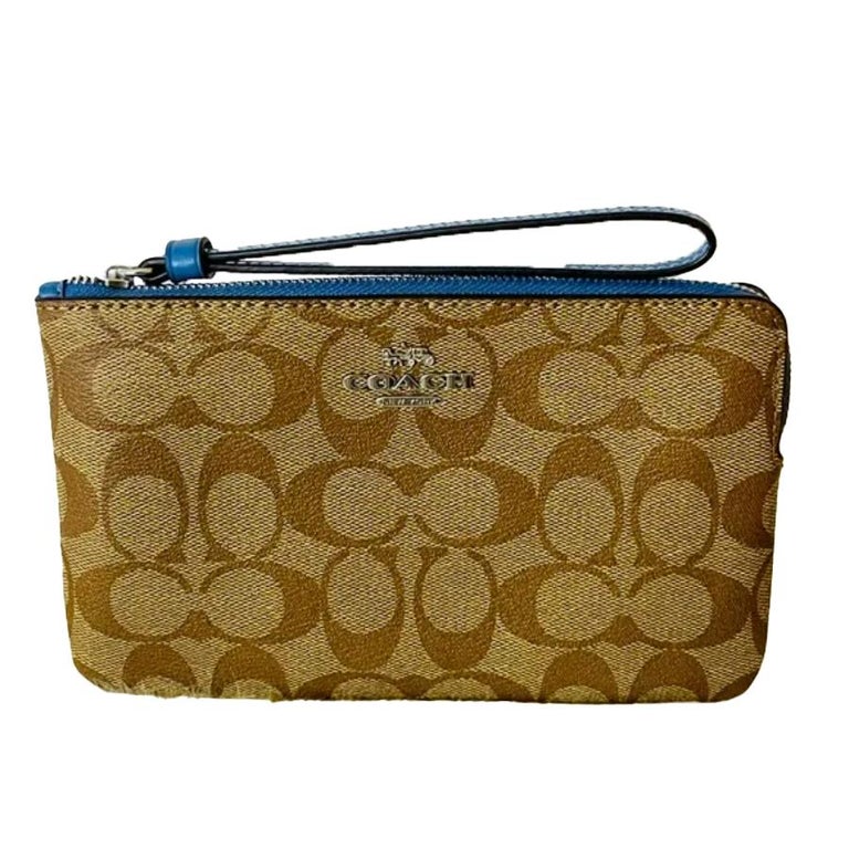 Coach Women's Monogram Canvas Wristlet Clutch Handbag