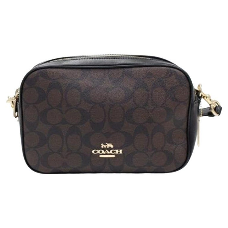 NEW Coach Brown Jes Crossbody Monogram Signature Canvas Camera