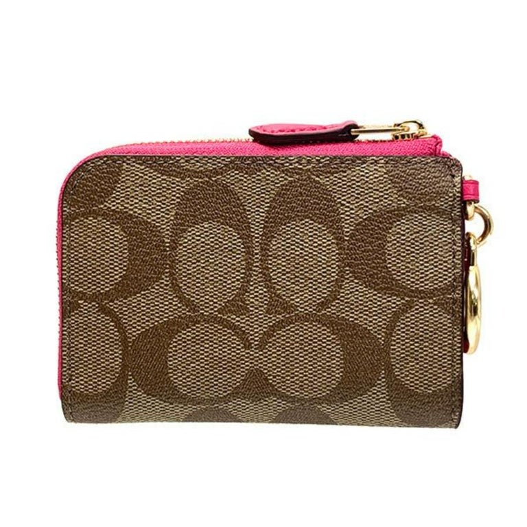 NEW Coach Brown L Zip Monogram Signature Canvas Card Case Wallet at 1stDibs   coach purse pink and brown, brown and pink coach wallet, coach wallet  pink and brown