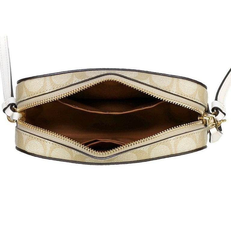 NEW Coach Brown White Mini Camera Bag Monogram Signature Canvas