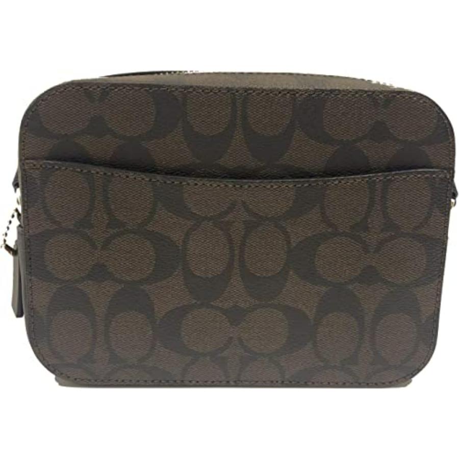 Women's NEW Coach Dark Brown Mini Camera Bag Monogram Signature Canvas Crossbody Bag For Sale