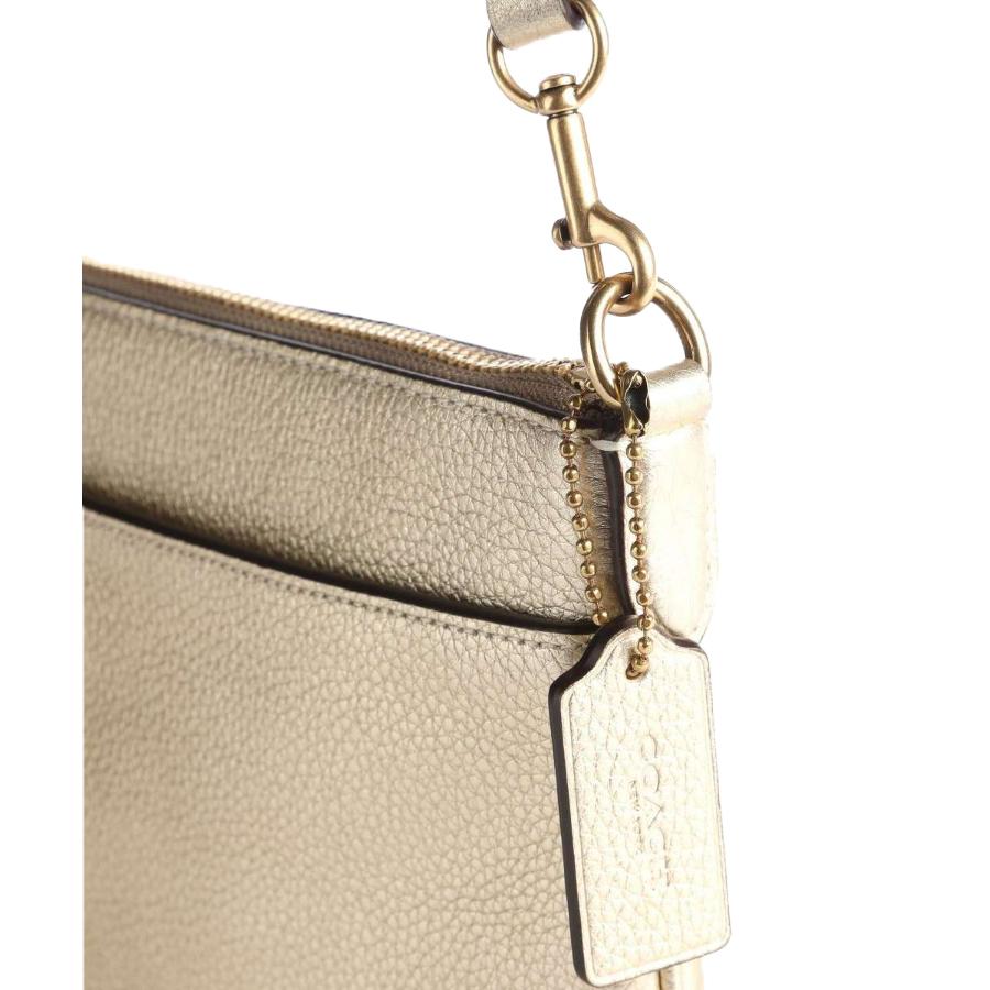 NEW Coach Gold Polly Metallic Leather Crossbody Bag For Sale 3