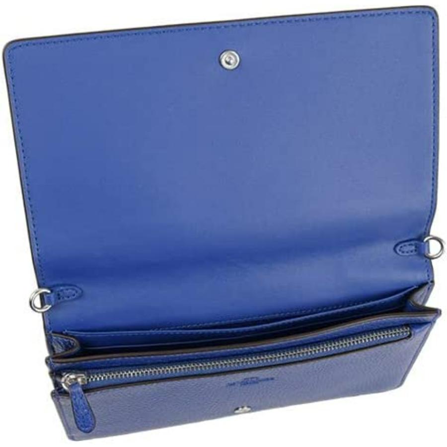 Women's NEW Coach Navy Blue Anna Foldover Leather Clutch Crossbody Bag For Sale