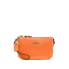 NEW Coach Orange Nolita 15 Leather Pouch Clutch Bag