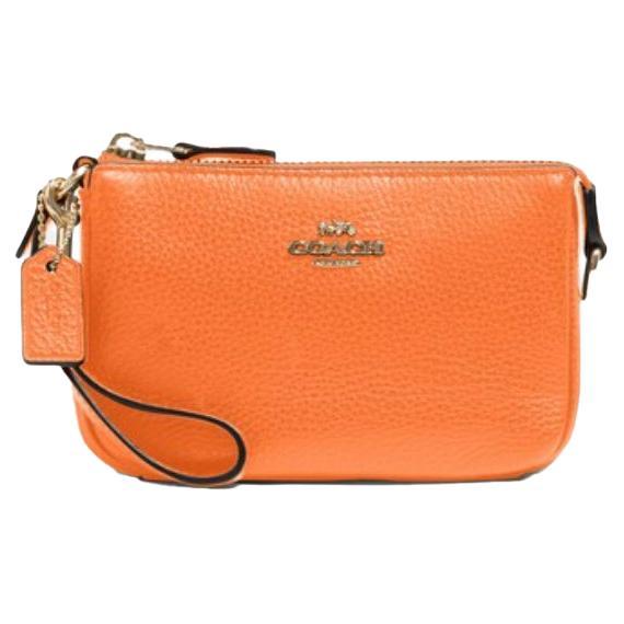 NEW Coach Orange Nolita 15 Leather Pouch Clutch Bag For Sale