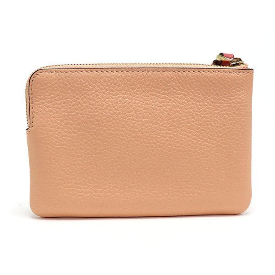 Women's NEW Coach Pink Corner Zip Leather Wristlet Clutch Bag For Sale