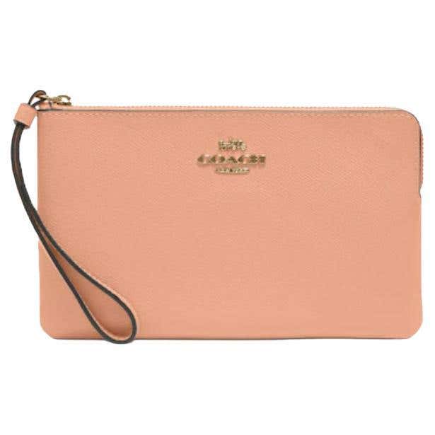 NEU Coach Rosa Große Eck-Clutch mit Reißverschluss und Handgelenk im ...