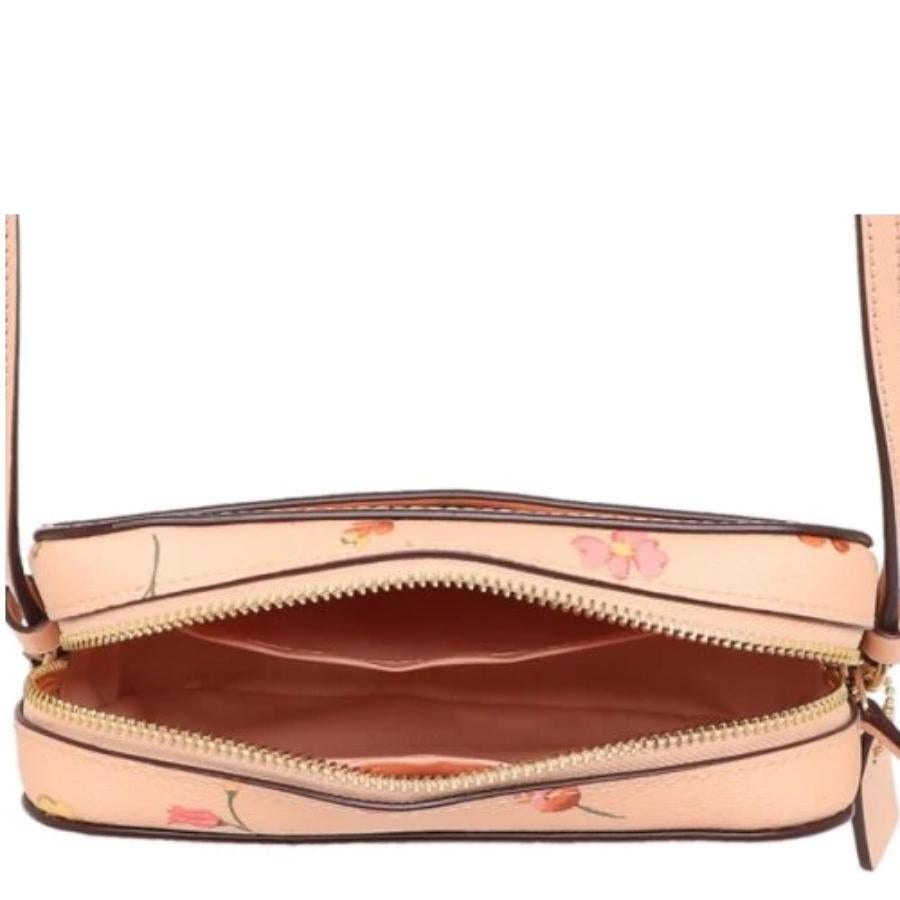 NEW Coach Pink Mini Mystical Floral Print Canvas Camera Crossbody Bag For Sale 3