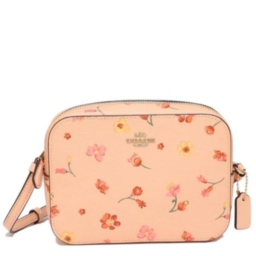 coach pink floral crossbody
