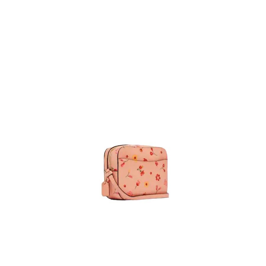NEW Coach Pink Mini Mystical Floral Print Canvas Camera Crossbody Bag For Sale 1
