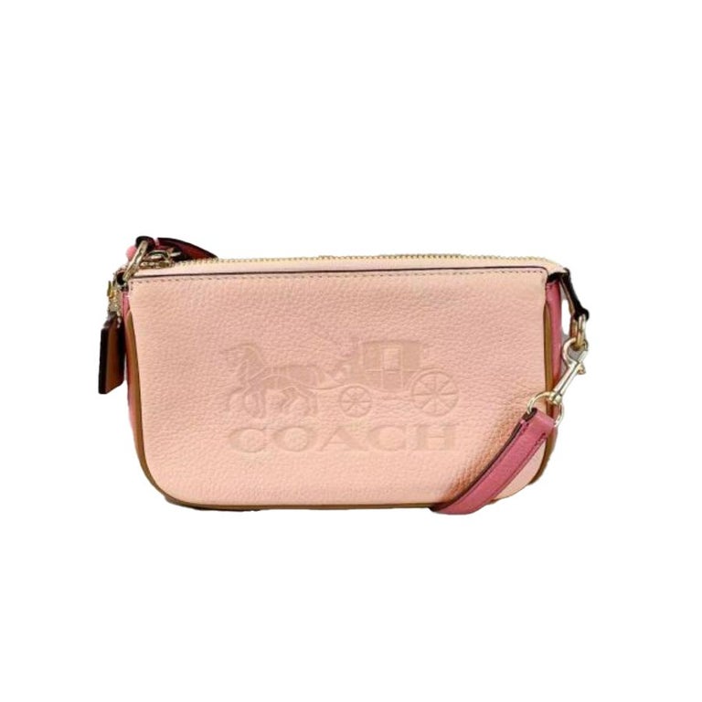 NEW Coach Pink Nolita 19 Colorblock Leather Pouch Clutch Purse Bag For new-coach-pink-nolita-19-colorblock-leather-pouch-clutch-purse-bag-for