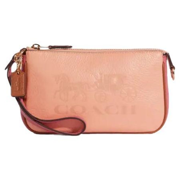 NEW Coach Pink Nolita 19 Colorblock Leather Pouch Clutch Purse Bag For Sale at 1stDibs