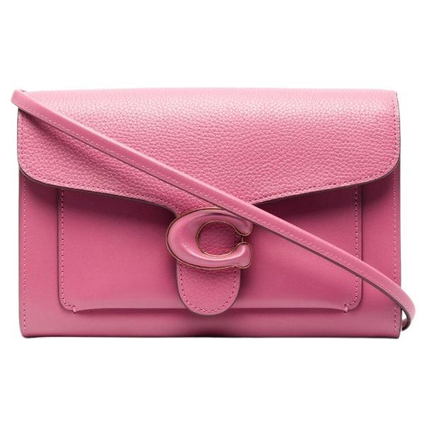 NEW Coach Pink Tabby Chain Clutch Leather Clutch Crossbody Bag For Sale