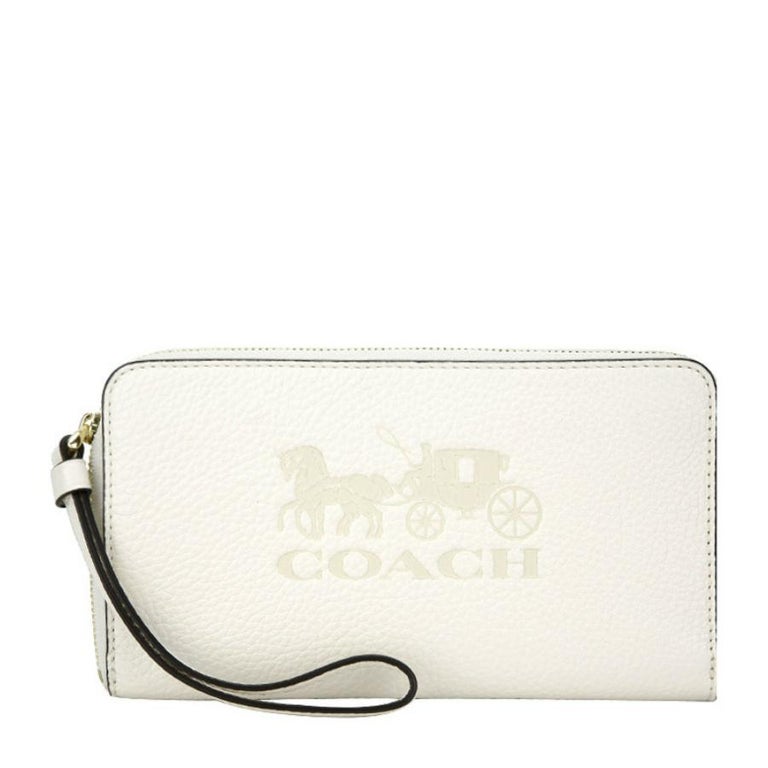 NEW Coach White Jes Large Leather Phone Wallet Clutch Bag For Sale at  1stDibs