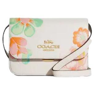 NEW Coach White Mini Brynn Dreamy Land Floral Print Leather Crossbody Bag For Sale