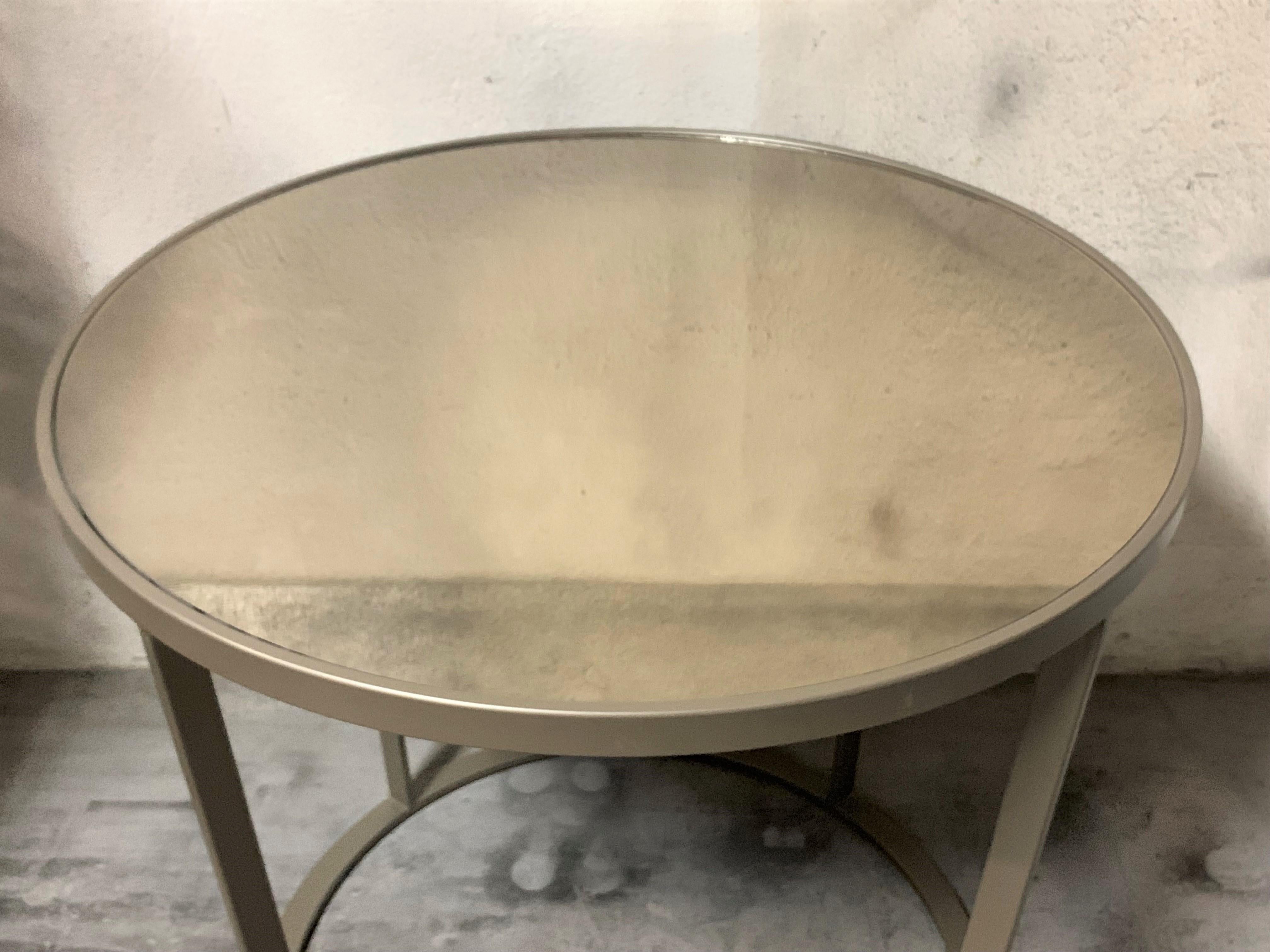 antique style mirrored champagne coffee table