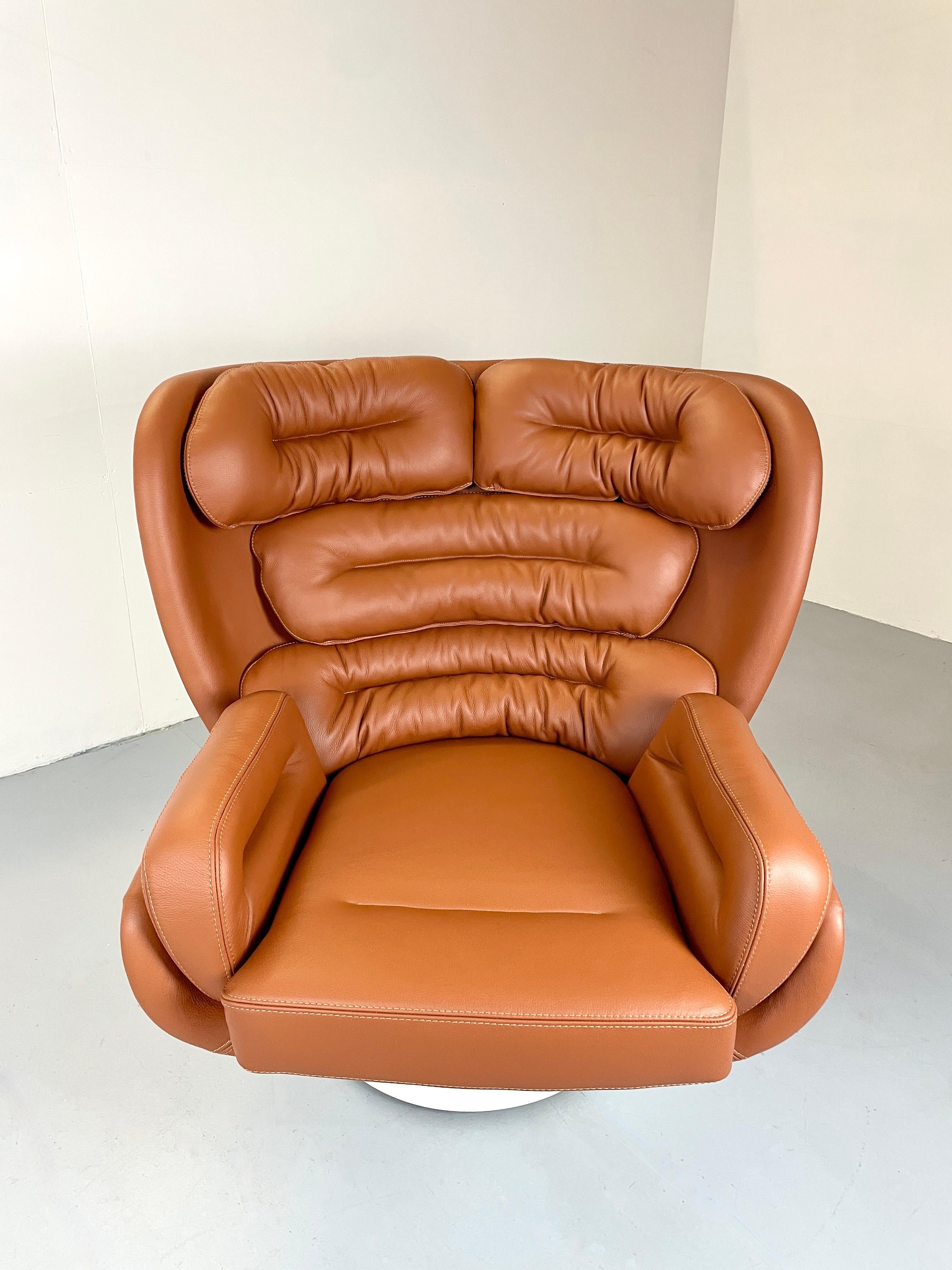 Contemporary NEW Cognac Elda Chair by Joe Colombo for Longhi, Italy For Sale