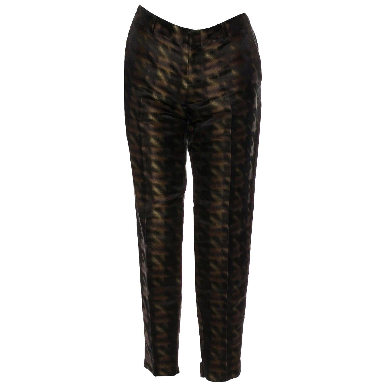 Nuovi pantaloni da collezione Gucci in seta astratta per la rivista Runway A/I 2013 Sz 40 $2275 in vendita 9
