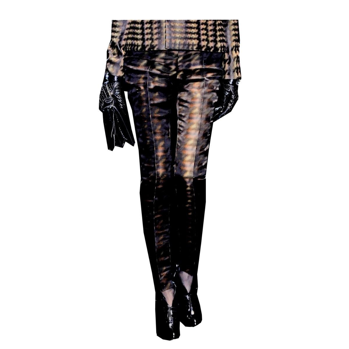 Black New Collectible Gucci Silk Abstract Runway Magazine Pants F/W 2013 Sz 40 $2275