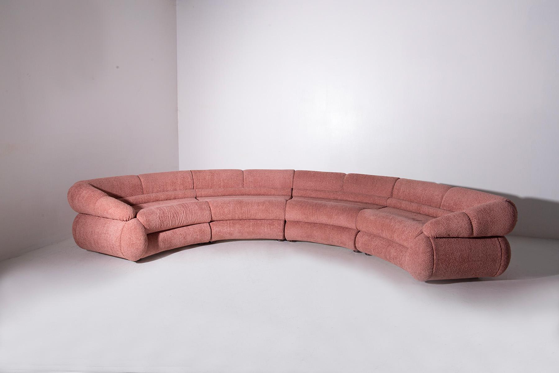 Italian New Collection: ORBITA Pink Semicircular Sofa, Fuori Salone 2024 For Sale
