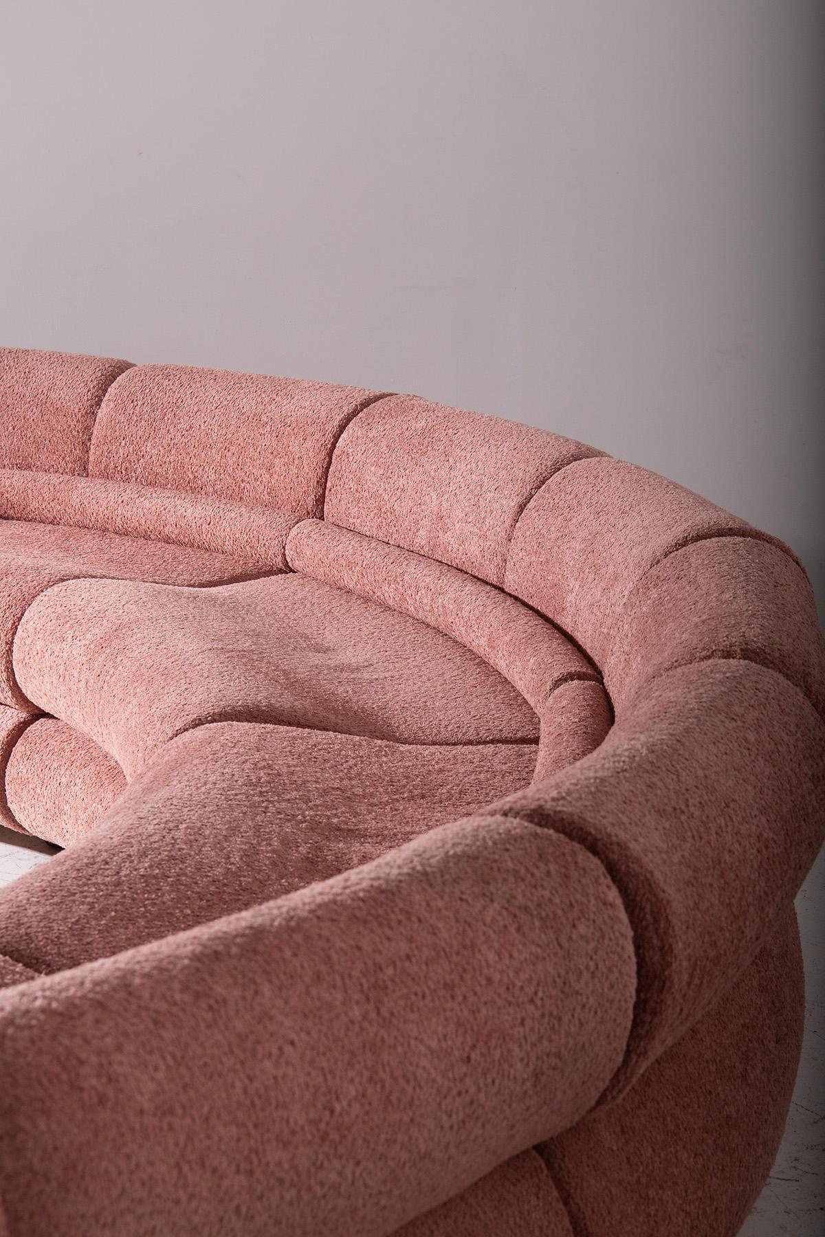 Metal New Collection: ORBITA Pink Semicircular Sofa, Fuori Salone 2024 For Sale