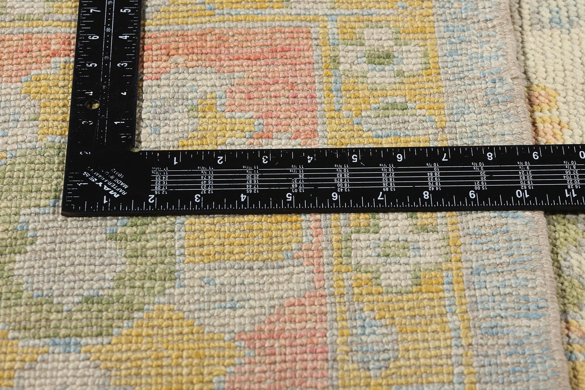 Neuer farbenfroher blauer türkischer Oushak-Teppich, 09'00 x 12'07 (21. Jahrhundert und zeitgenössisch) im Angebot