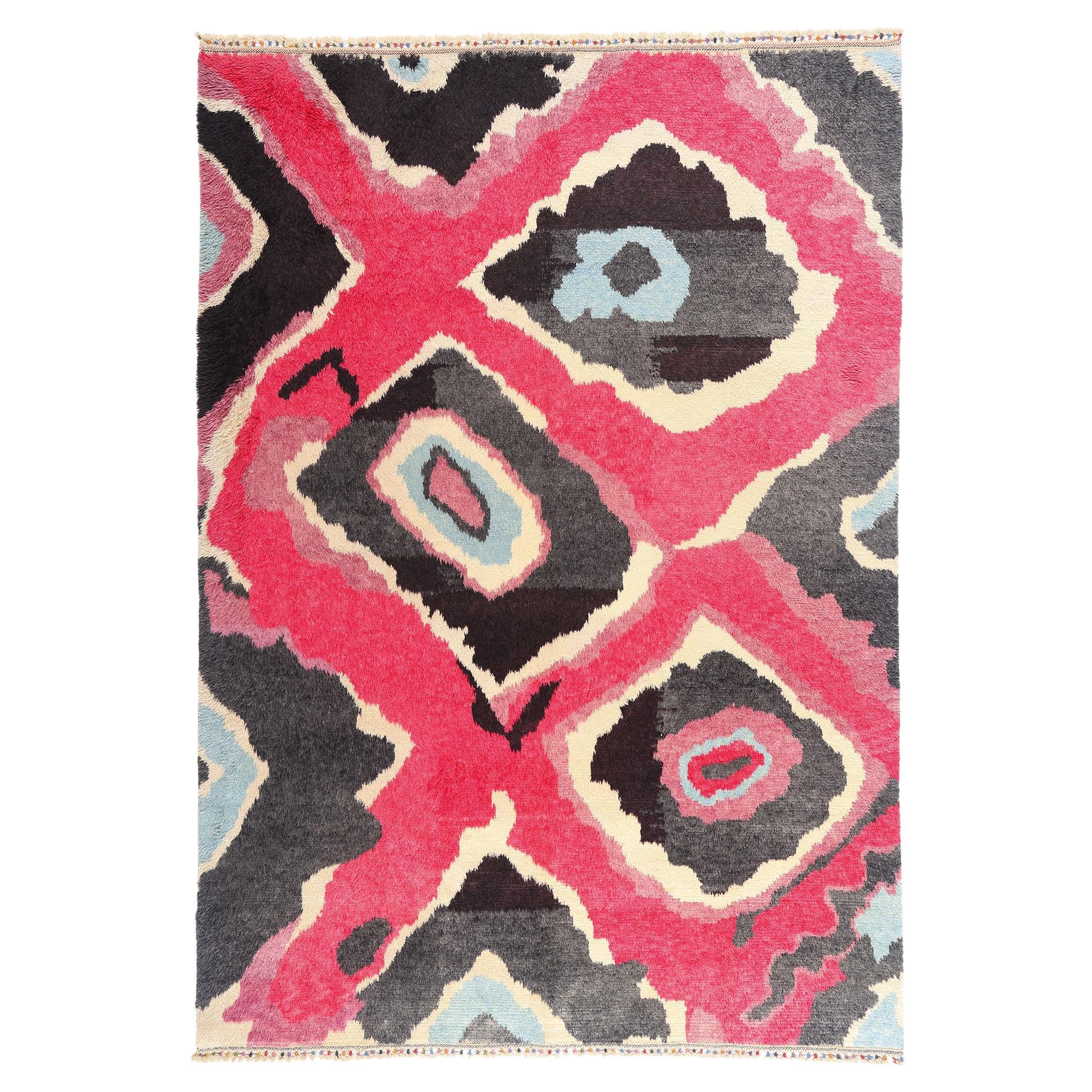 Neuer farbenfroher Contemporary Tulu-Teppich von Sonia Delaunay inspiriert im Angebot