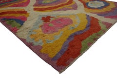 New Colorful Contemporary Tulu Shag Area Rug Inspired by Robert Delaunay