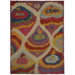 New Colorful Contemporary Tulu Shag Area Rug Inspired by Robert Delaunay