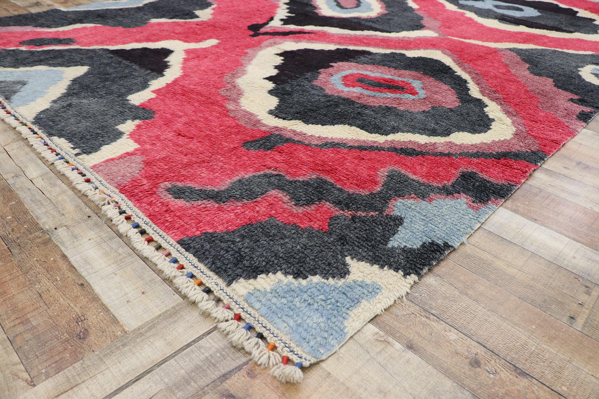 New Colorful Contemporary Tulu Shag Area Rug Inspired by Sonia Delaunay In New Condition For Sale In Dallas, TX