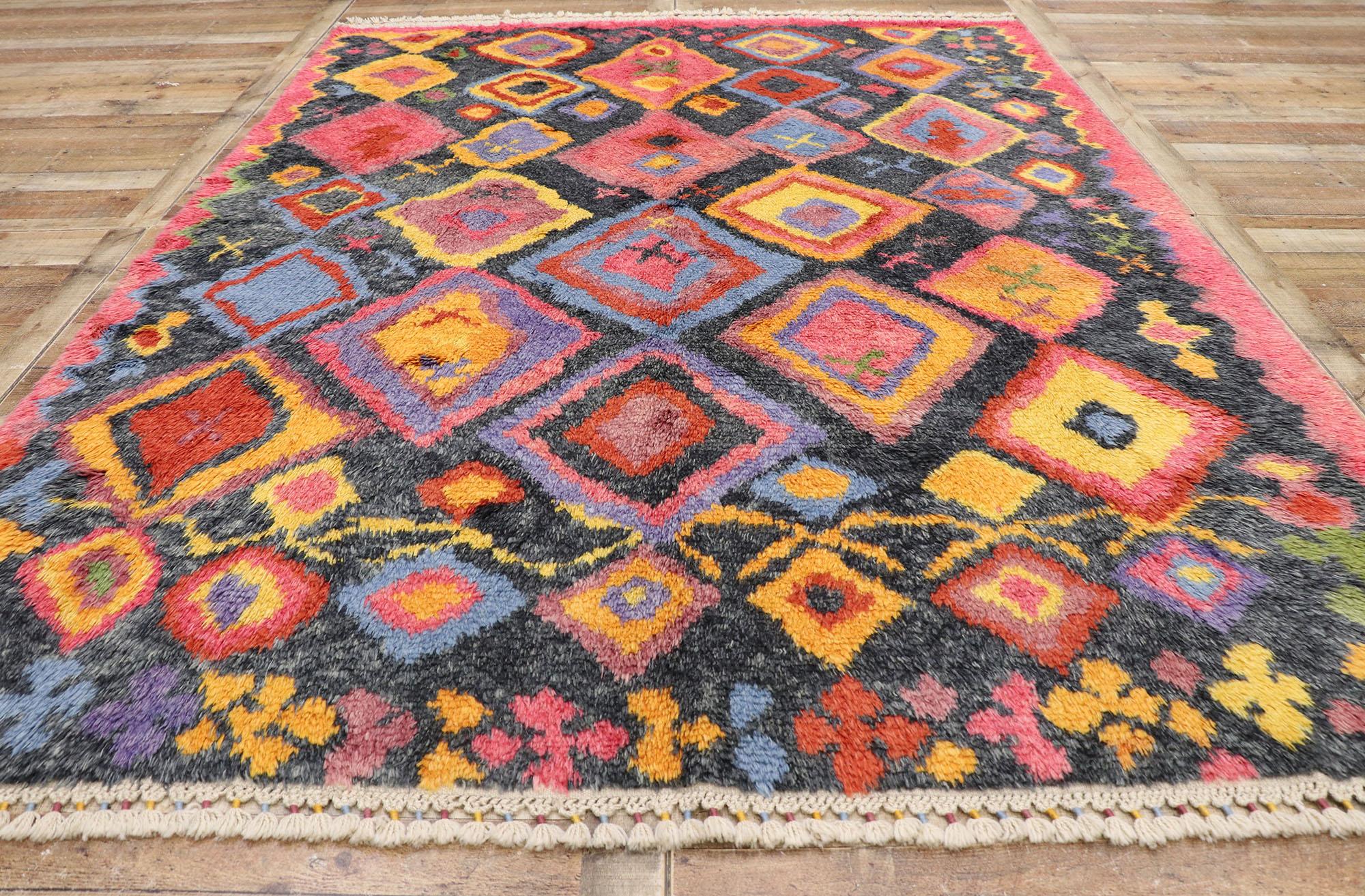 New Colorful Contemporary Tulu Shag Area Rug with Tribal Style For Sale 1