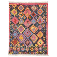 Nouveau tapis contemporain coloré à poils longs Tulu avec style tribal