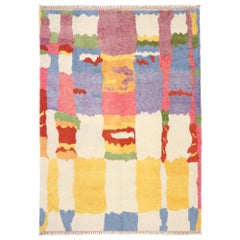 New Colorful Contemporary Tulu Shag Rug Inspired by Hans Hofmann & Karl Benjamin