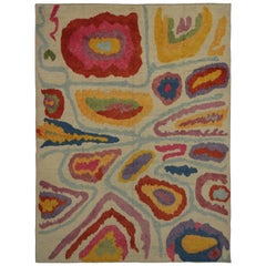 New Colorful Contemporary Tulu Shag Rug Inspired by Sonia & Robert Delaunay