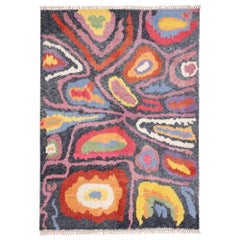 New Colorful Contemporary Tulu Shag Rug Inspired by Sonia & Robert Delaunay