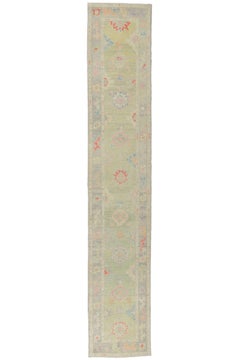 New Colorful Contemporary Turkish Oushak Carpet, 02'10 x 15'08