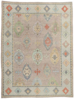 Nuovo tappeto Oushak turco contemporaneo e colorato con stile moderno, 10'00 x 13'04