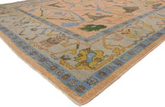 New Colorful Contemporary Turkish Oushak Rug with Modern Style