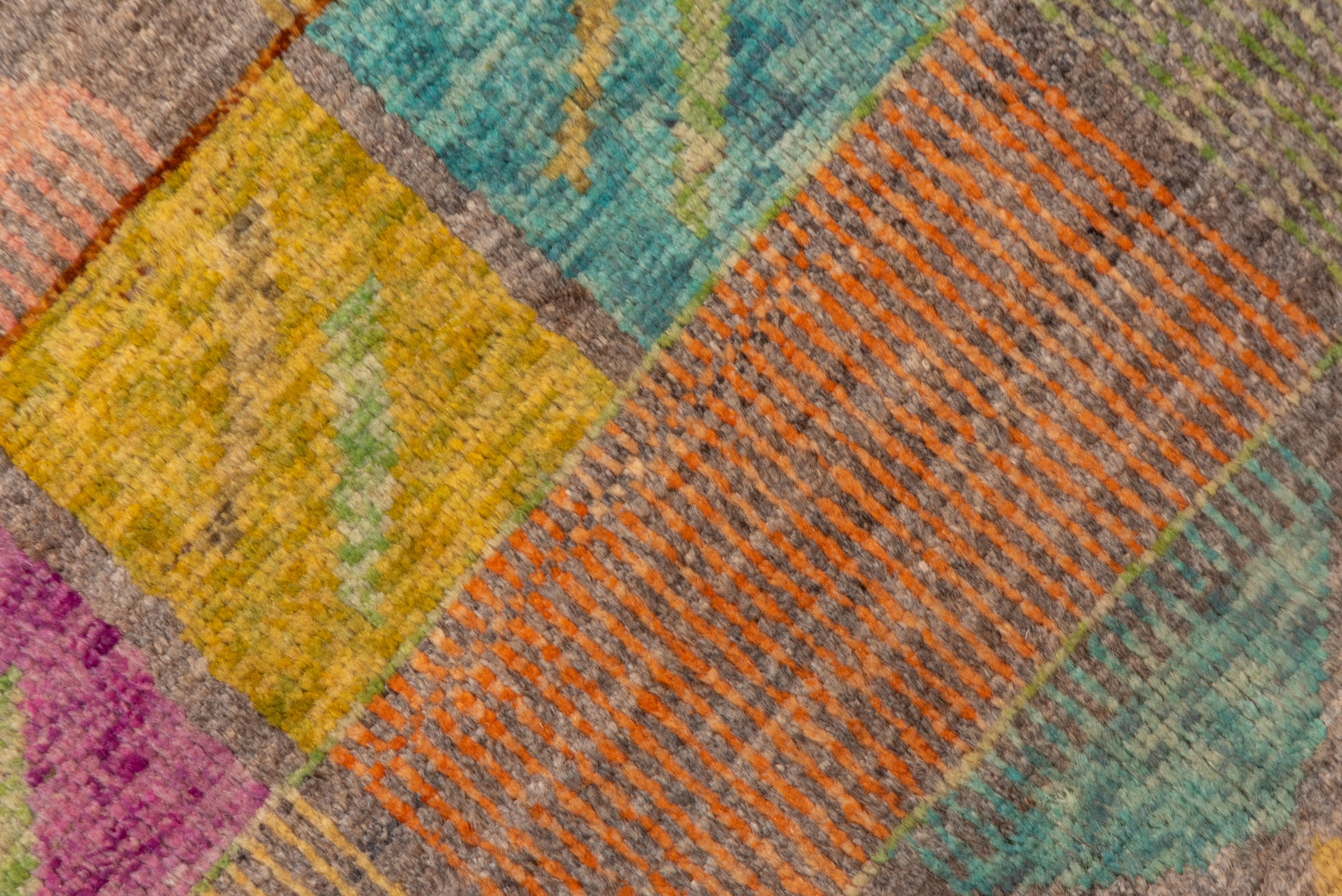 Hand-Knotted New Colorful Modern Gabbeh Rug
