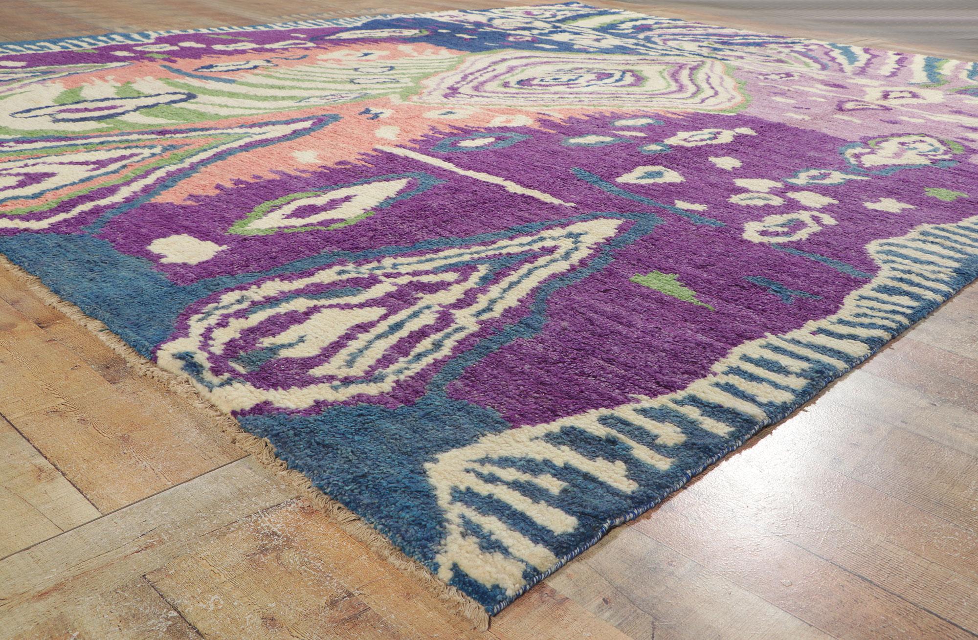 New Colorful Moroccan Rug Inspired by Georgia O'keefe and Judy Chicago In New Condition For Sale In Dallas, TX