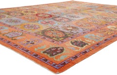 New Colorful Orange Modern Turkish Carpet with Traditional Style